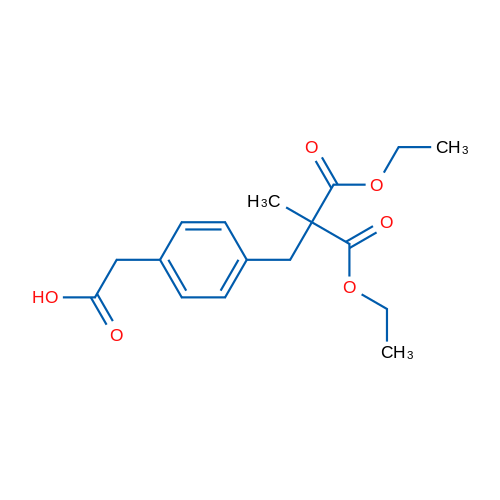 4-(2,2-Dicarboethoxy-propyl)phenylacetic Acid 结构式