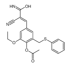2-氰基-3-[4-乙酰氧基-3-乙氧基-5-(苯硫基甲基)苯基]丙烯酰胺 结构式
