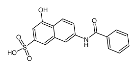 2-苯甲酰基氨基-5-萘酚-7-磺酸 结构式