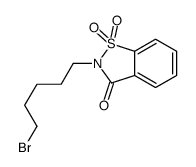 2-(5-溴戊基)-1,1-二氧代-1,2-苯并噻唑-3-酮 结构式