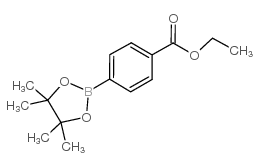 4-(4,4,5,5-四甲基-1,3,2-二氧硼戊环-2-基)苯甲酸乙酯 结构式