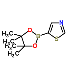 5-(4,4,5,5-四甲基-1,3,2-二噁硼烷-2-基)噻唑 结构式