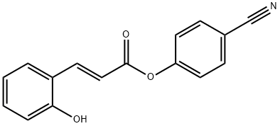 (E)-3-(2-羟基苯基)丙烯酸-4-氰基苯酯 结构式