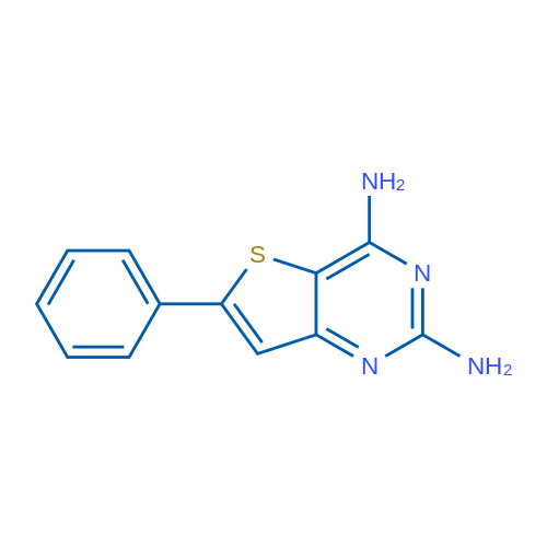 2,4-二氨基-6-苯基噻吩并[3,2-d]嘧啶 结构式