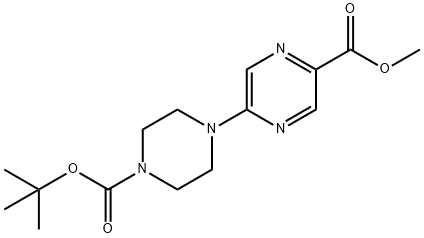 5-(4-Boc-1-哌嗪基)吡嗪-2-甲酸甲酯 结构式