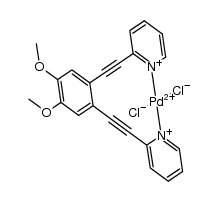 Palladium, dichloro[2,2'-[(4,5-dimethoxy-1,2-phenylene)di-2,1-ethynediyl]bis[pyridine-κN]]-, (SP-4-1)- (9CI) 结构式