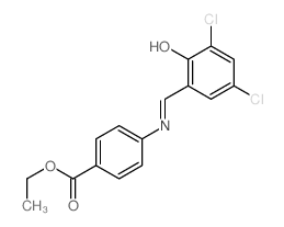 Benzoic acid,4-[[(3,5-dichloro-2-hydroxyphenyl)methylene]amino]-, ethyl ester 结构式