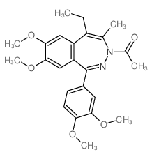 Ethanone, 1-[1-(3,4-dimethoxyphenyl)-5-ethyl-7,8-dimethoxy-4-methyl-3H-2,3-benzodiazepin-3-yl]- 结构式