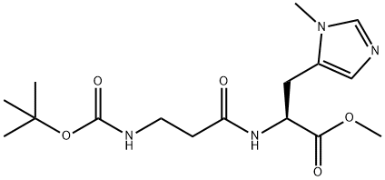 L-Histidine, N-[3-[[(1,1-dimethylethoxy)carbonyl]amino]-1-oxopropyl]-3-methyl-, methyl ester 结构式