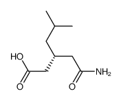 (R)-3-(氨甲酰基甲基)-5-甲基己酸 结构式