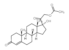 孕甾-4-烯-17Alpha,21-二醇-3,20-二酮-21-醋酸酯 结构式