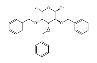 6-脱氧-2,3,4-三-O-(苄基)-α-L-吡喃半乳糖基溴 结构式