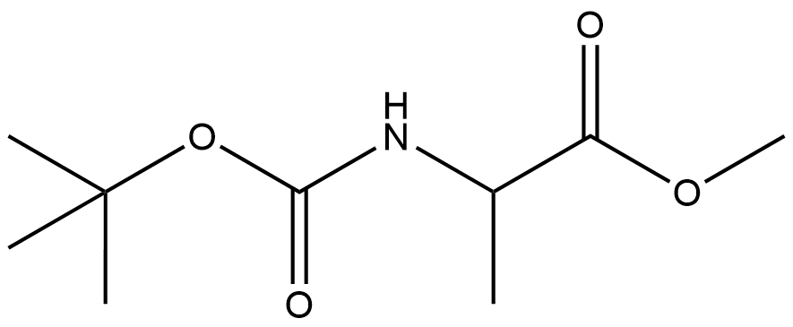 (叔丁氧基羰基)丙氨酸甲酯 结构式