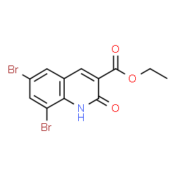 6,8-二溴-2-氧代-1,2-二氢-3-喹啉羧酸乙酯 结构式