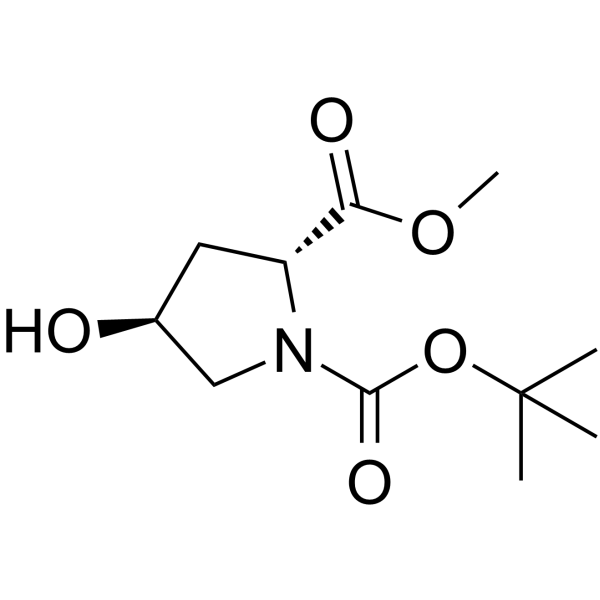 N-BOC-反式-4-羟基-D-脯氨酸甲酯 结构式