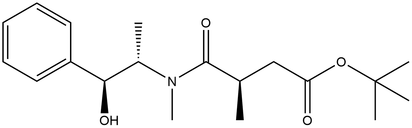 Butanoic acid, 4-[[(1S,2S)-2-hydroxy-1-methyl-2-phenylethyl]methylamino]-3-methyl-4-oxo-, 1,1-dimethylethyl ester, (3R)- 结构式