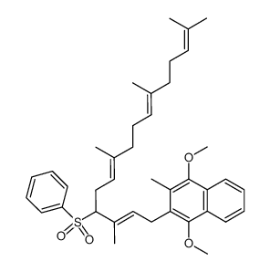 Naphthalene, 1,4-dimethoxy-2-methyl-3-[(2E,6E,10E)-3,7,11,15-tetramethyl-4-(phenylsulfonyl)-2,6,10,14-hexadecatetraen-1-yl]- 结构式