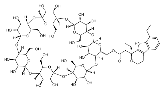 β-Cyclodextrin, 6A-[(1S)-1,8-diethyl-1,3,4,9-tetrahydropyrano[3,4-b]indole-1-acetate] 结构式