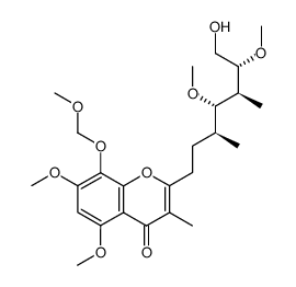 2-[(3S,4S,5S,6R)-7-Hydroxy-4,6-diMethoxy-3,5-diMethylheptyl]-5,7-diMethoxy-8-(MethoxyMethoxy)-3-Methyl-2,3-dihydro-4H-1-benzopyran-4-one 结构式