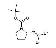 1-Pyrrolidinecarboxylic acid, 2-(2,2-dibromoethenyl)-, 1,1-dimethylethyl ester, (2S)- 结构式