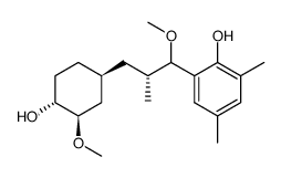 Phenol, 2-[3-(4-hydroxy-3-methoxycyclohexyl)-1-methoxy-2-methylpropyl]-4,6-dimethyl-, [1α(1S*,2S*),3α,4β]- (9CI) 结构式