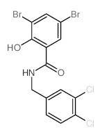 3,5-二溴-N-[(3,4-二氯苯基)甲基]-2-羟基苯甲酰胺 结构式