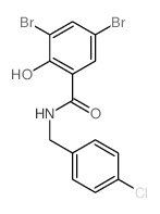 3,5-二溴-N-(4-氯苄基)-2-羟基苯甲酰胺 结构式