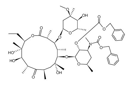 Erythromycin, N-demethyl-N-[(phenylmethoxy)carbonyl]-, 2'-(phenylmethyl carbonate) 结构式