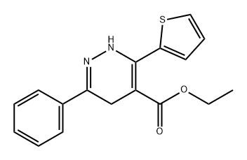 4-Pyridazinecarboxylic acid, 2,5-dihydro-6-phenyl-3-(2-thienyl)-, ethyl ester 结构式