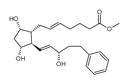 5-Heptenoic acid, 7-[(1R,2R,3R,5S)-3,5-dihydroxy-2-[(1E,3S)-3-hydroxy-5-phenyl-1-penten-1-yl]cyclopentyl]-, methyl ester, (5E)- 结构式