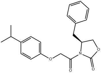 (4S)-3-[2-(4-异丙基苯氧基)乙酰基]-4-苄基-2-恶唑烷酮 结构式