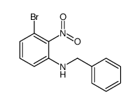 N-(3-溴-2-硝基苯基)苯甲甲胺 结构式