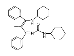 Urea, N-cyclohexyl-N'-[3-(cyclohexylamino)-2-methyl-1,3-diphenyl-2-propen-1-ylidene]- 结构式