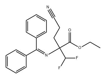 Butanoic acid, 4-cyano-2-(difluoromethyl)-2-[(diphenylmethylene)amino]-, ethyl ester (9CI) 结构式