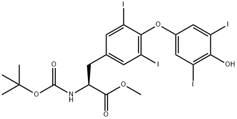 N-叔丁氧羰基-O-(4-羟基-3,5-二碘苯基)-3,5-二碘-L-酪氨酸甲酯 结构式