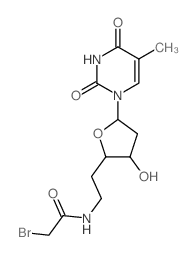 2,4(1H,3H)-Pyrimidinedione,1-[6-[(bromoacetyl)amino]-2,5,6-trideoxy-b-O-erythro-hexofuranosyl]-5-methyl- (9CI) 结构式