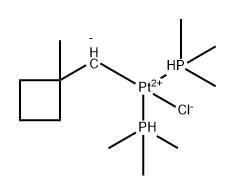 氯[(1-甲基环丁基)甲基]双(三甲基膦)合铂, (SP-4-3)- 结构式