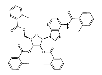 Adenosine, N-(2-methylbenzoyl)-, 2',3',5'-tris(2-methylbenzoate) (9CI) 结构式