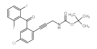 [3-[4-氯-2-(2,6-二氟苯甲酰基)苯基]丙-2-炔基]氨基甲酸叔丁酯 结构式