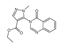 1H-Pyrazole-4-carboxylic acid, 1-methyl-5-(4-oxo-3(4H)-quinazolinyl)-, ethyl ester 结构式