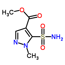 1-甲基-4-乙氧基羰基吡唑-5-磺酰胺 结构式