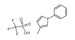 三氟甲磺酸-3-甲基-1-苯基-1H-磷杂环戊二烯复合物(1:1) 结构式