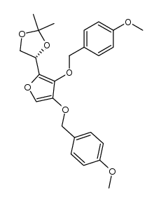 1,3-Dioxolane, 4-[3,4-bis[(4-methoxyphenyl)methoxy]-2-furanyl]-2,2-dimethyl-, (4S)- 结构式