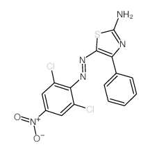 2-氨基噻唑,5-[2-(2,6-二氯-4-硝基苯基)偶氮基]-4-苯基- 结构式