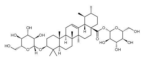 Urs-12-en-28-oic acid, 3-(β-D-glucopyranosyloxy)-, β-D-glucopyranosyl ester, (3β)- 结构式