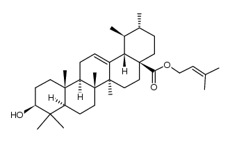 Urs-12-en-28-oic acid, 3-hydroxy-, 3-methyl-2-buten-1-yl ester, (3β)- 结构式