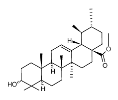3-HYDROXY-(3ALPHA)-URS-12-EN-28-OIC ACID METHYL ESTER 结构式