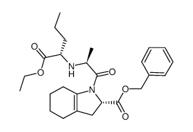 1H-Indole-2-carboxylic acid, 1-[(2S)-2-[[(1S)-1-(ethoxycarbonyl)butyl]amino]-1-oxopropyl]-2,3,4,5,6,7-hexahydro-, phenylmethyl ester, (2S)- (9CI) 结构式