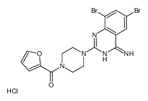 1-(4-氨基-6,8-二溴-2-喹唑啉基)-4-(2-呋喃羰基)哌嗪盐酸盐 结构式