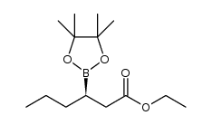 1,3,2-Dioxaborolane-2-propanoic acid, 4,4,5,5-tetramethyl-β-propyl-, ethyl ester, (βR)- 结构式